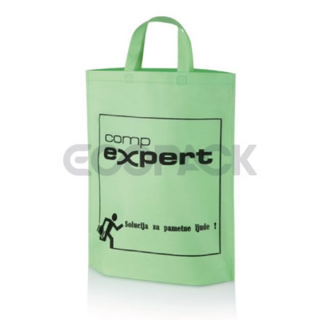 Picture of Flexo Printed Green Nonwoven Bag with Bottom Gusset