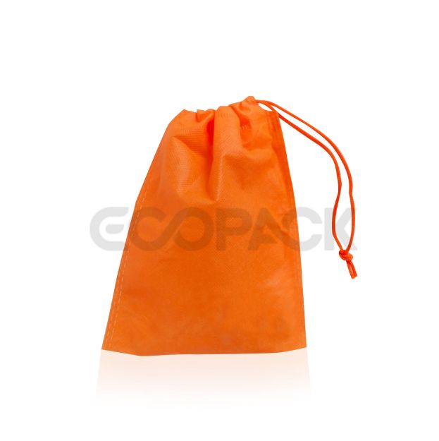 Picture of Nonwoven Orange Mini Drawstring Bag